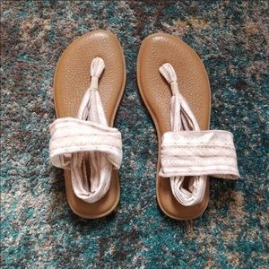 🌸Sanuk tribal print sandal pink and brown size 9